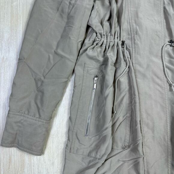 Elie Tahari Beige Mid Length Stylish Trendy Outerwear Utility Parka Jacket Small - Picture 3 of 15